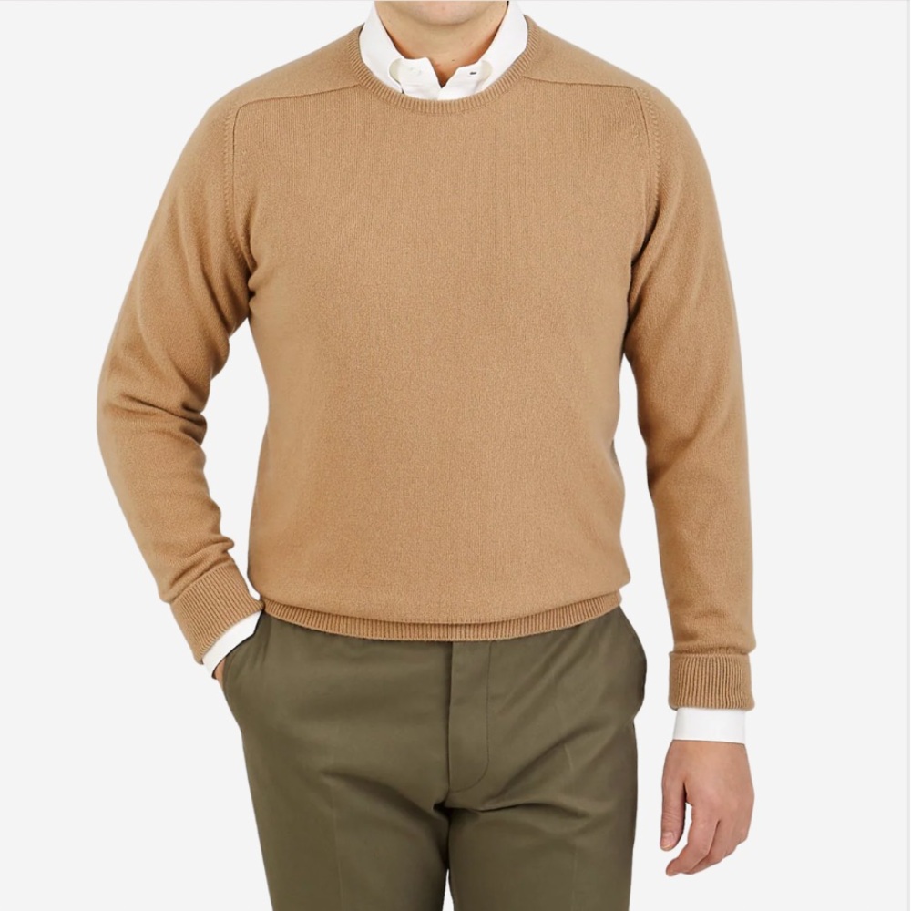 Men's Tan Crewneck Sweater
